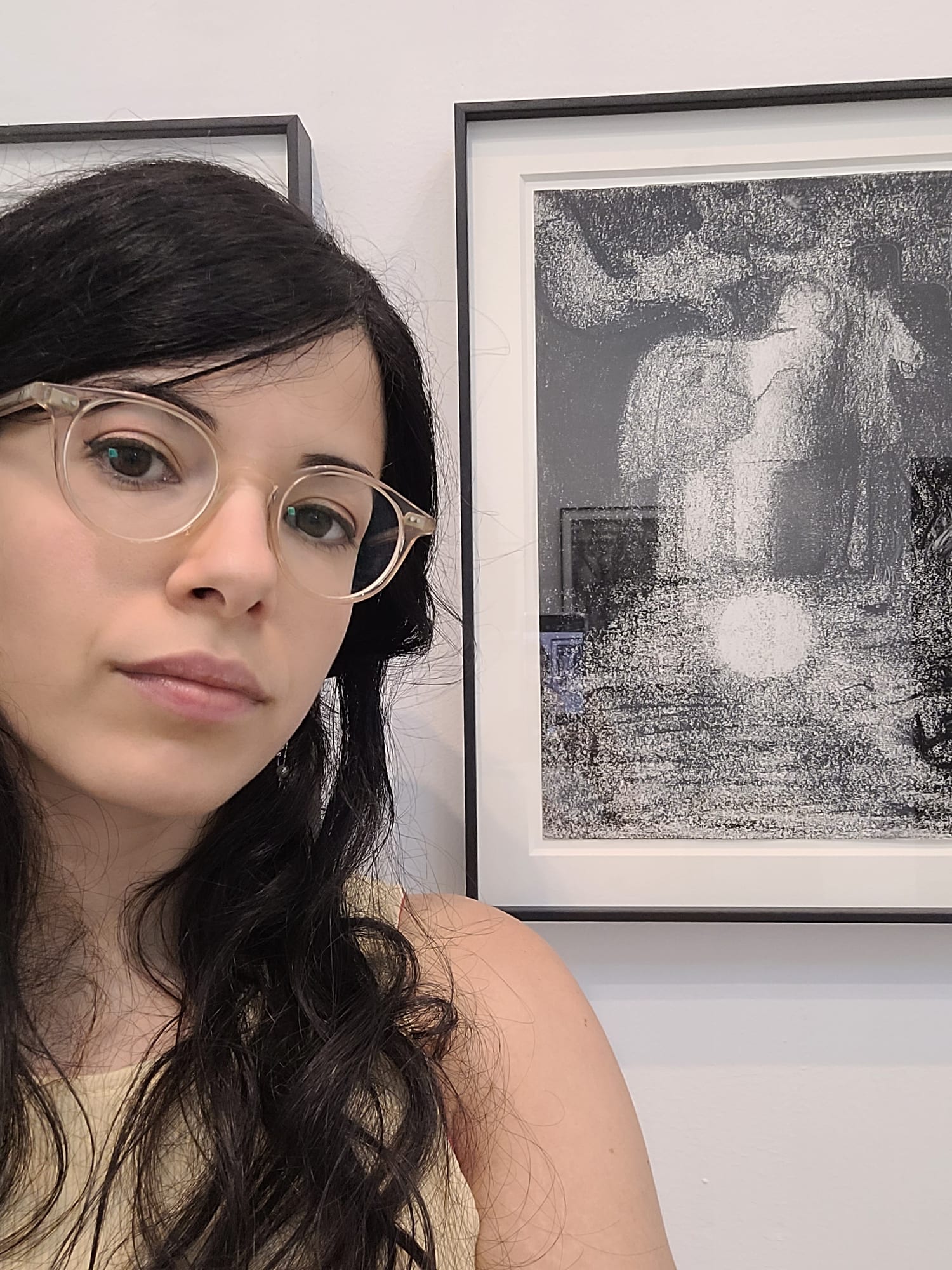 Naama Peleg with one of her works